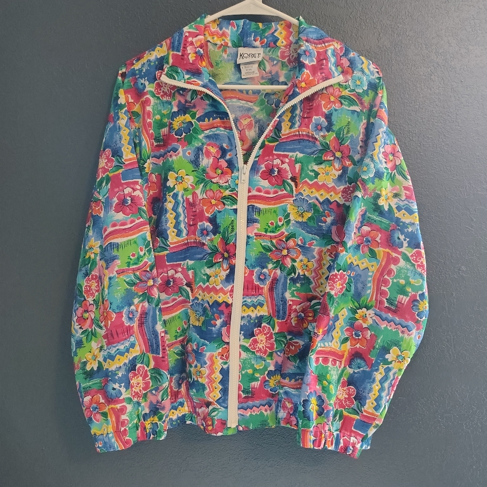 Koret Colorful Floral Artsy Maximalist Windbreaker
